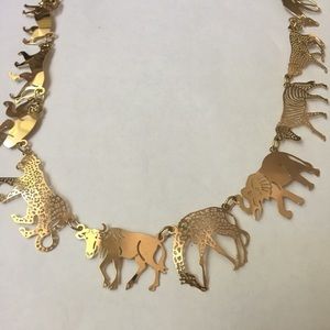 Vintage Goldtone Safari Wild Bryde Necklace